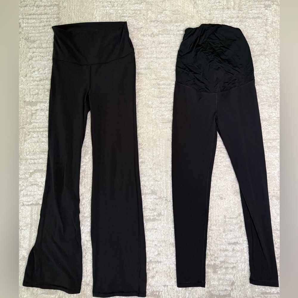 Black Flared and Straight Leg Maternity Leggings